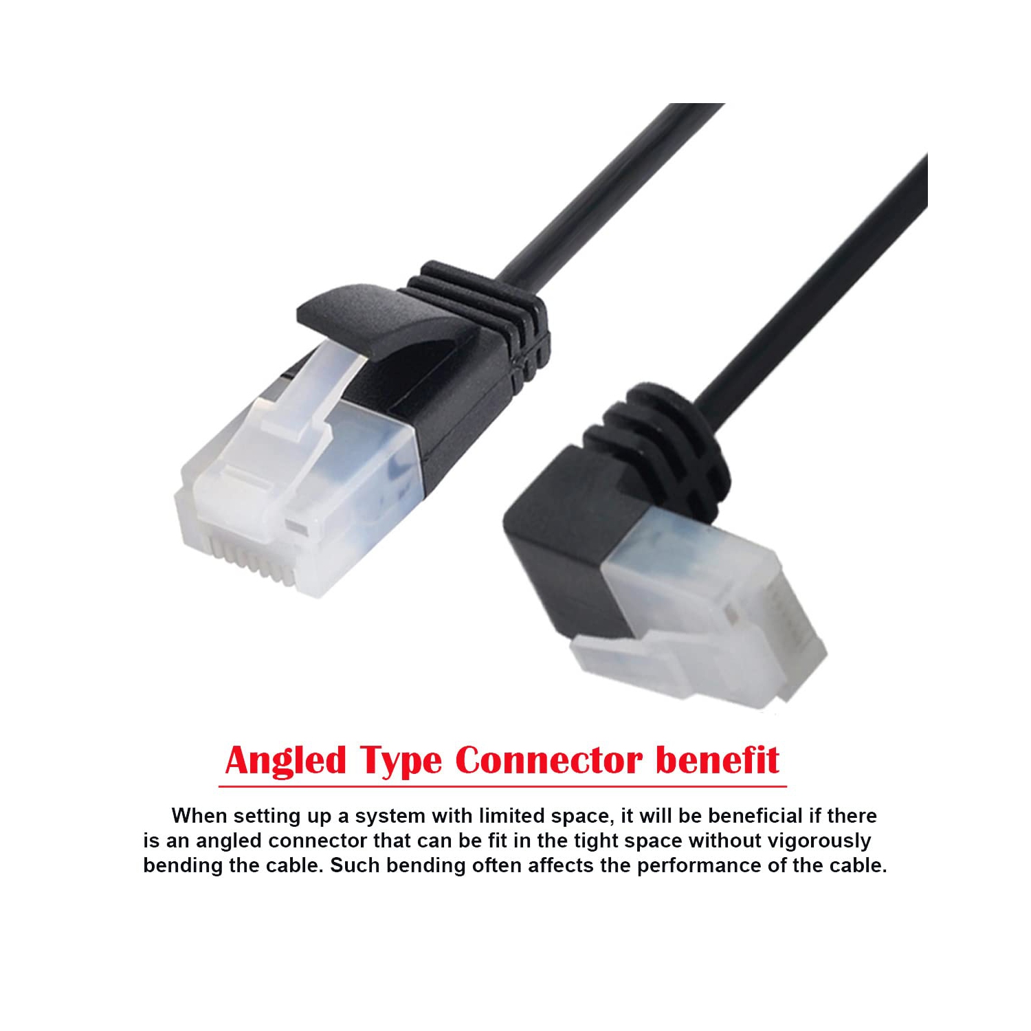 Ultra Thin Slim Cat6 Ethernet Cable RJ45 Up Angled UTP Network Cable Patch Cord 90 Degree Cat6a LAN for Laptop