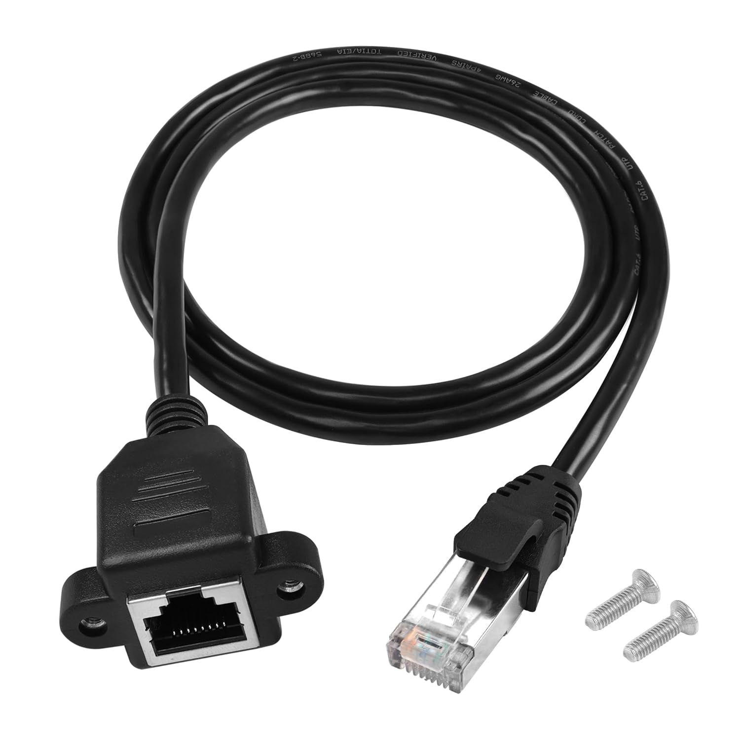 Cat6 Ethernet Panel Mount Extension Cable RJ45 Cat 6 Male to Female Shielded Ethernet Network Connector Screw