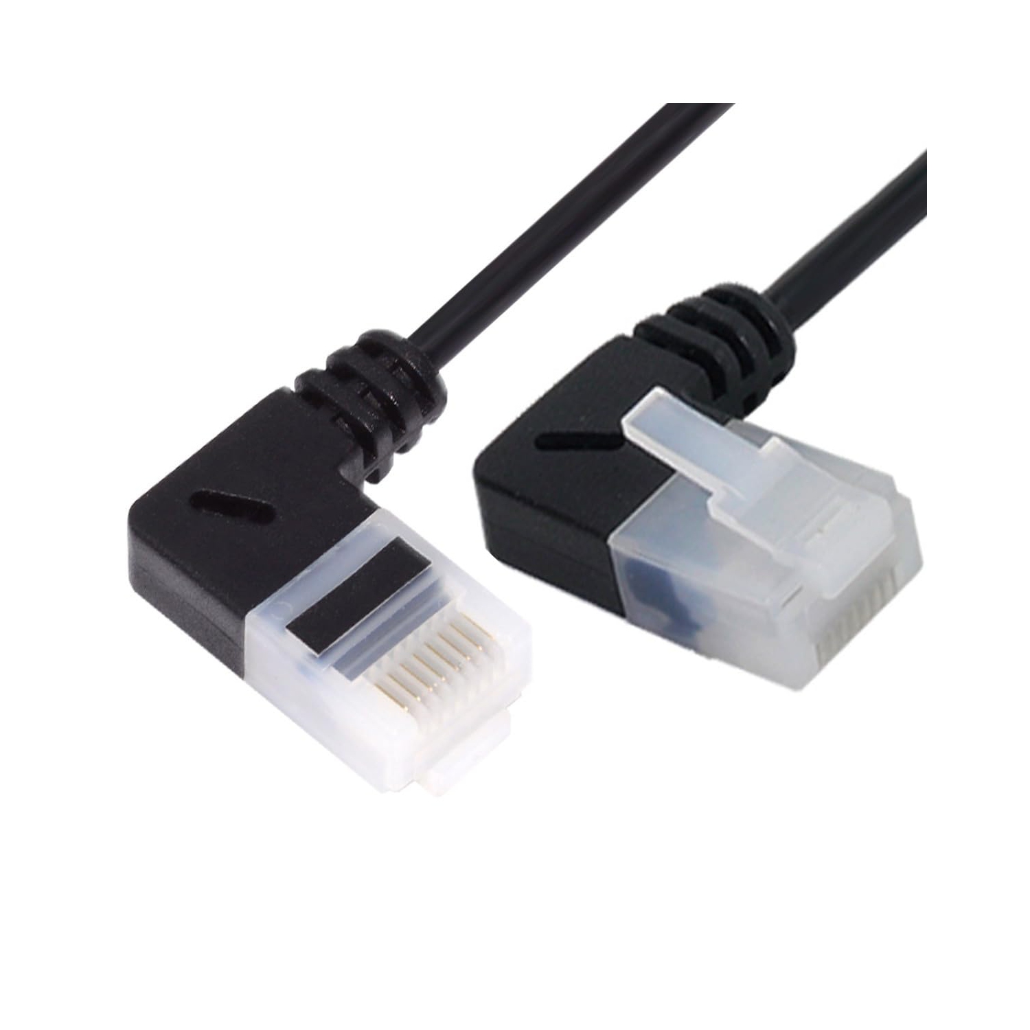 Ultra Thin Slim Cat6 Ethernet Cable RJ45 Left to Right Angled 25cm UTP Network Cable Patch Cord 90 Degree Cat6a LAN