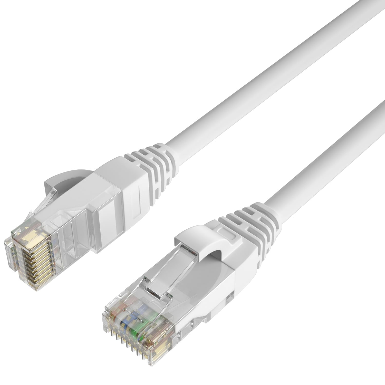QG-CAT6R-CCA-50FT-WHT CAT 6 Câble Internet haute vitesse et Ethernet pour la maison et le bureau - 24 AWG, jusqu'à 10 pi