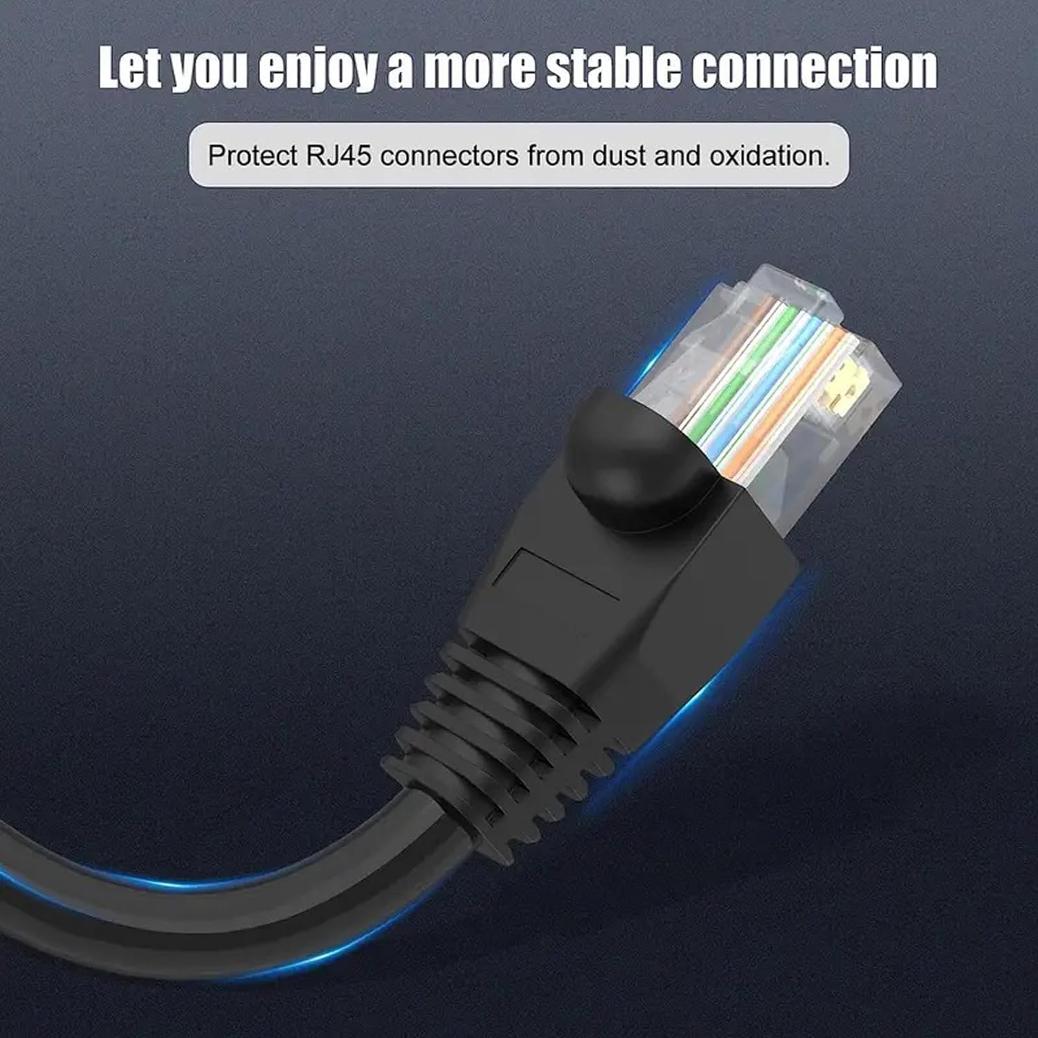 50PCS RJ45 Crystal Head Jacket, RJ45 Connector Ethernet Cable Color Coded Strain Relief Jacket, Cat5 Cat5E Cat6