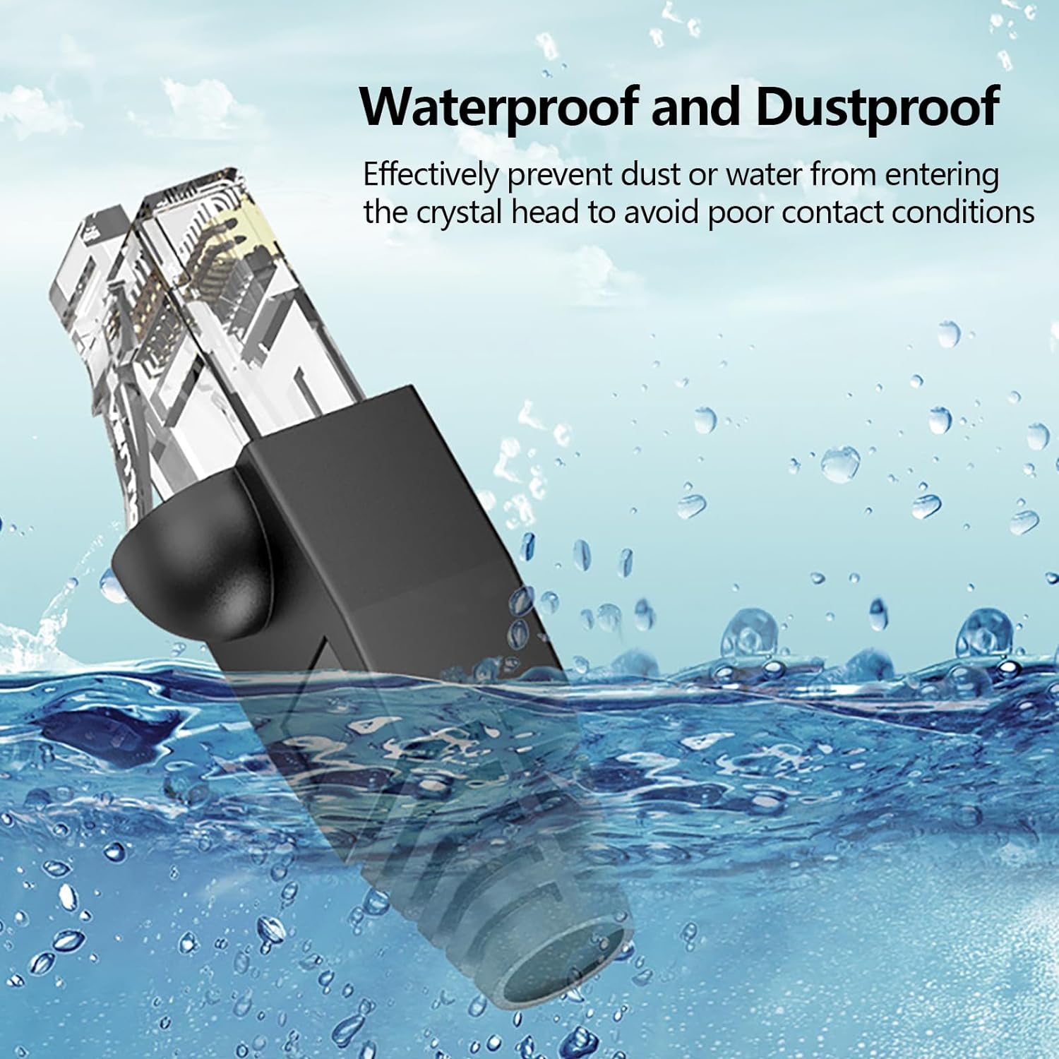 50PCS RJ45 Crystal Head Jacket, RJ45 Connector Ethernet Cable Color Coded Strain Relief Jacket, Cat5 Cat5E Cat6