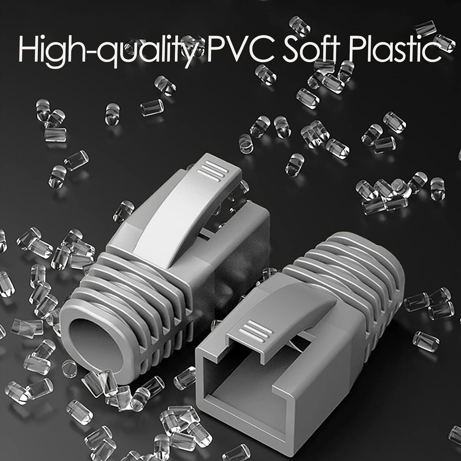 Paquet de 50 cache-6&nbsp;A câbles RJ45, Cat6 cache-câble réseau Ethernet Cat Cat7, gaine de décharge de tension (Fit OD:6,5-8,0MM Ethernet