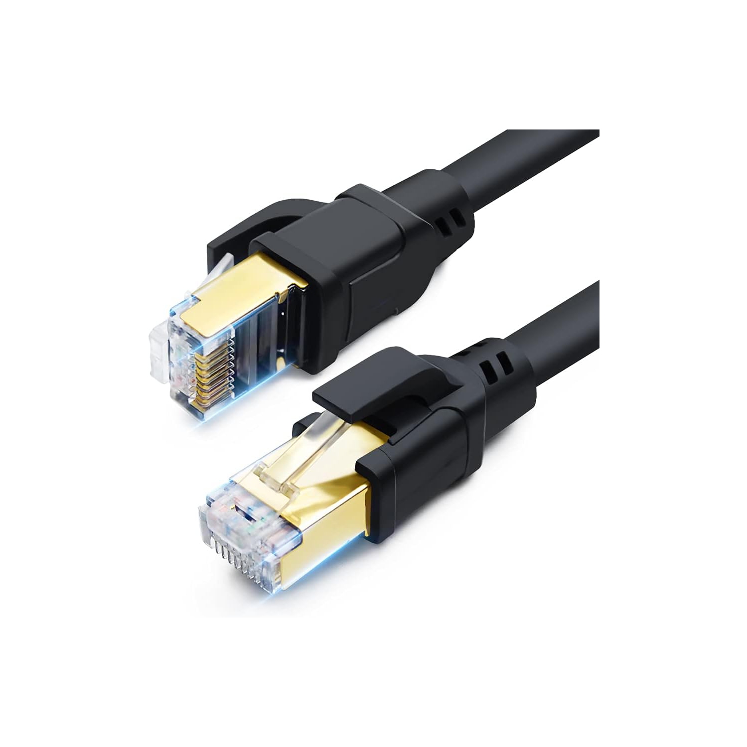 CAT 8 Ethernet Cable, 25ft High Speed Network Cable 40Gbps 2000MHz 26AWG SFTP LAN Internet Cable CAT8 with Gold Plated