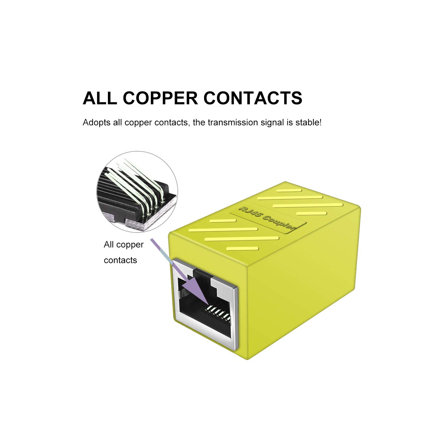 RJ45 – Ensemble de 5 coupleurs, extension Ethernet coupleur RJ45, pour câble Ethernet Cat7/Cat6/Cat5e/Cat5 – Câble réseau