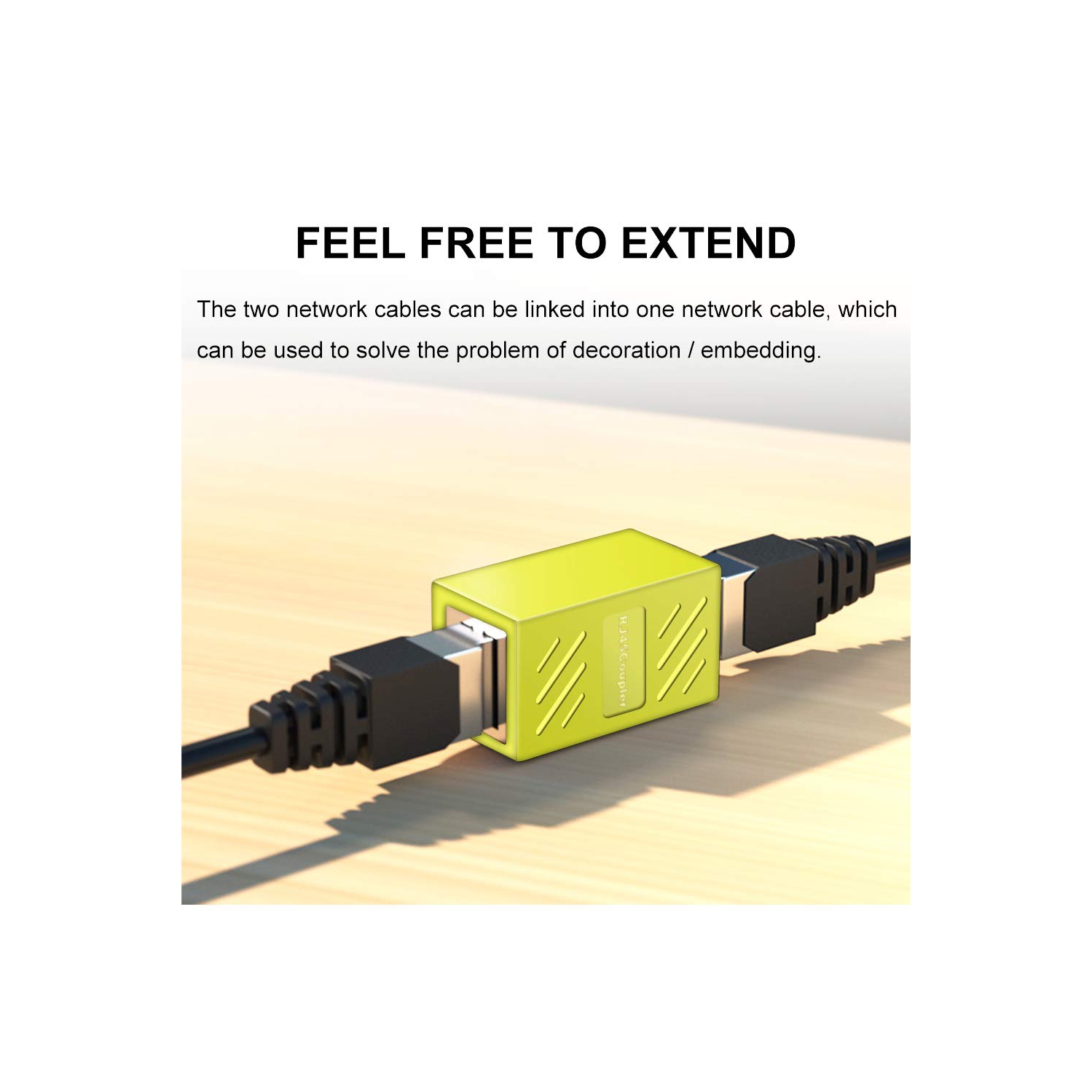 RJ45 – Ensemble de 5 coupleurs, extension Ethernet coupleur RJ45, pour câble Ethernet Cat7/Cat6/Cat5e/Cat5 – Câble réseau