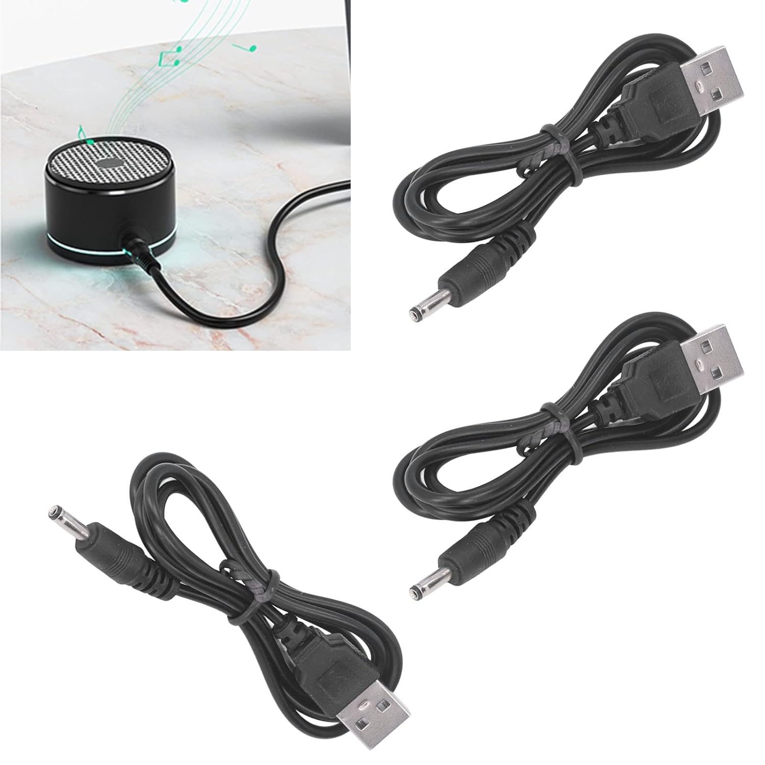 USB Plug Cable, 5V Dc Power Cable USB to Dc 3.5Mm X 1.35Mm Cartridge Jack Adapter Connector Charging Cable