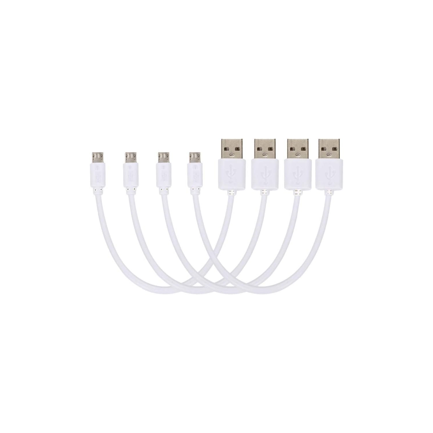 Micro USB Cable Durable Charging Cable for Smart Phone Short 20cm Charging and Sync Cable(Pack of 4)