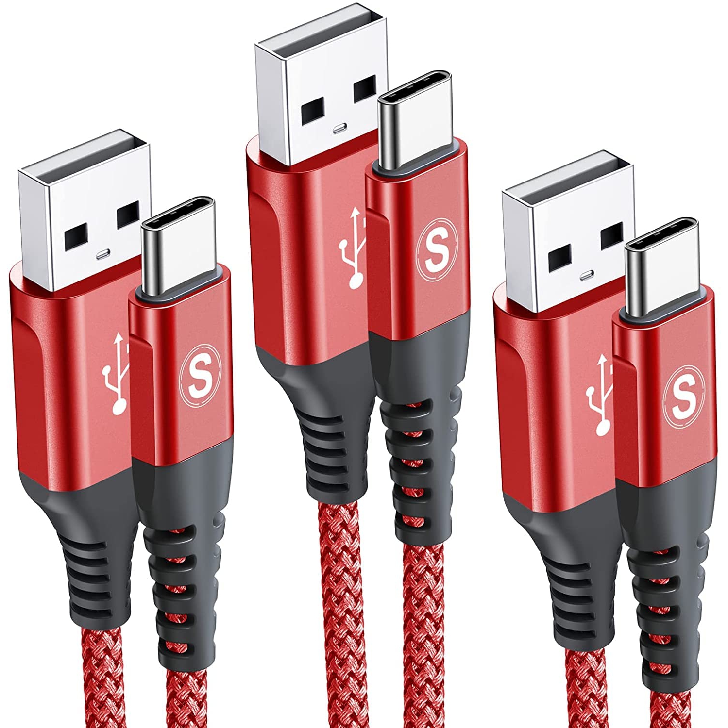 USB Type C Charger Cable [3Pack,10ft+6.6ft+3.3ft], Power Charging Cable for Kindle Fire HD 10 9th 2019 8 10th 2020