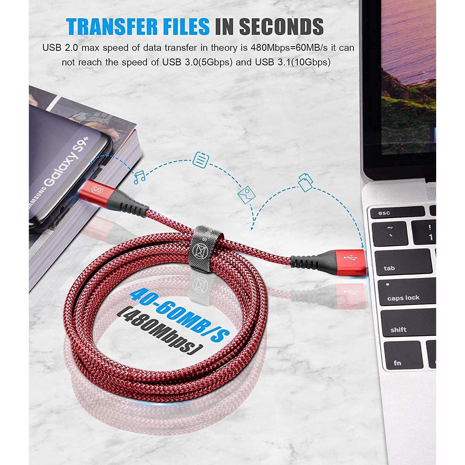 USB Type C Charger Cable [3Pack,10ft+6.6ft+3.3ft], Power Charging Cable for Kindle Fire HD 10 9th 2019 8 10th 2020