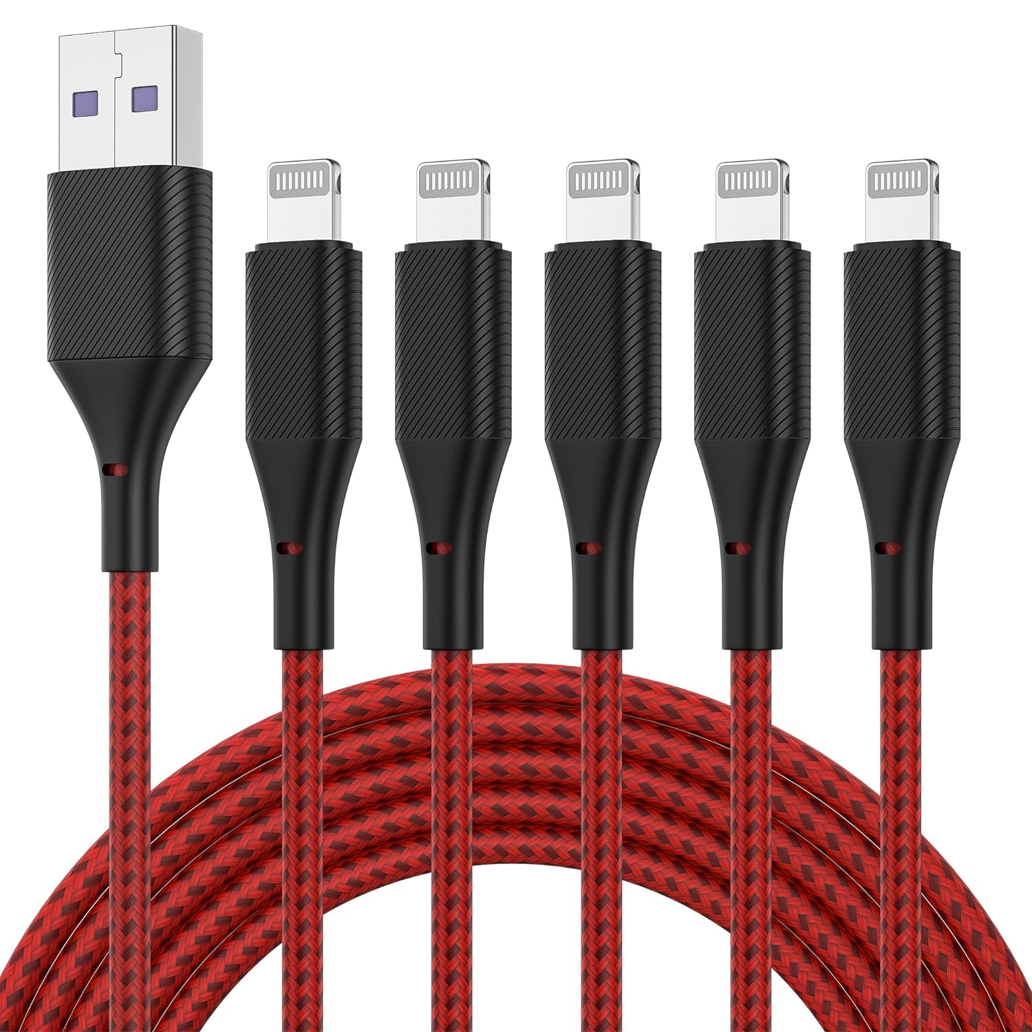 iPhone Charger Cable 6ft 5Pack,[Apple MFi Certified] Long Lightning Cable 6 Foot iPhone Charging Cord for iPhone