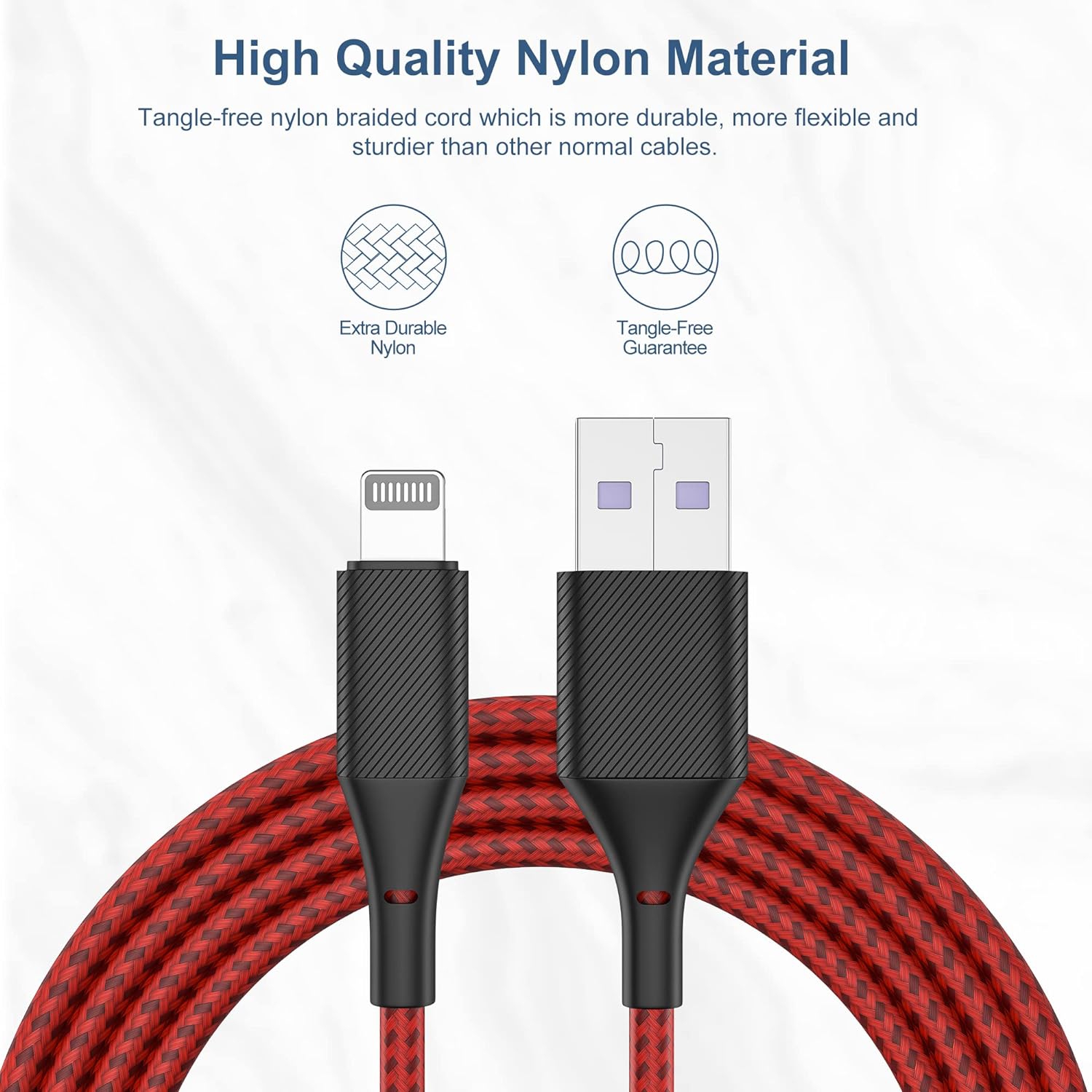 iPhone Charger Cable 6ft 5Pack,[Apple MFi Certified] Long Lightning Cable 6 Foot iPhone Charging Cord for iPhone