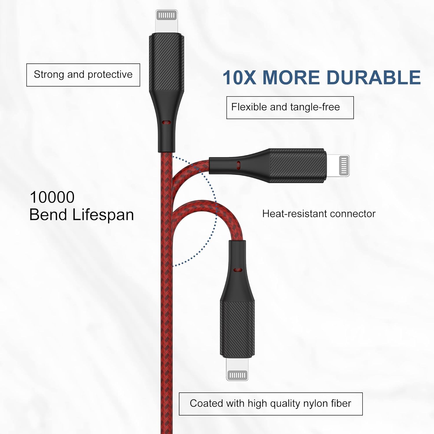 iPhone Charger Cable 6ft 5Pack,[Apple MFi Certified] Long Lightning Cable 6 Foot iPhone Charging Cord for iPhone