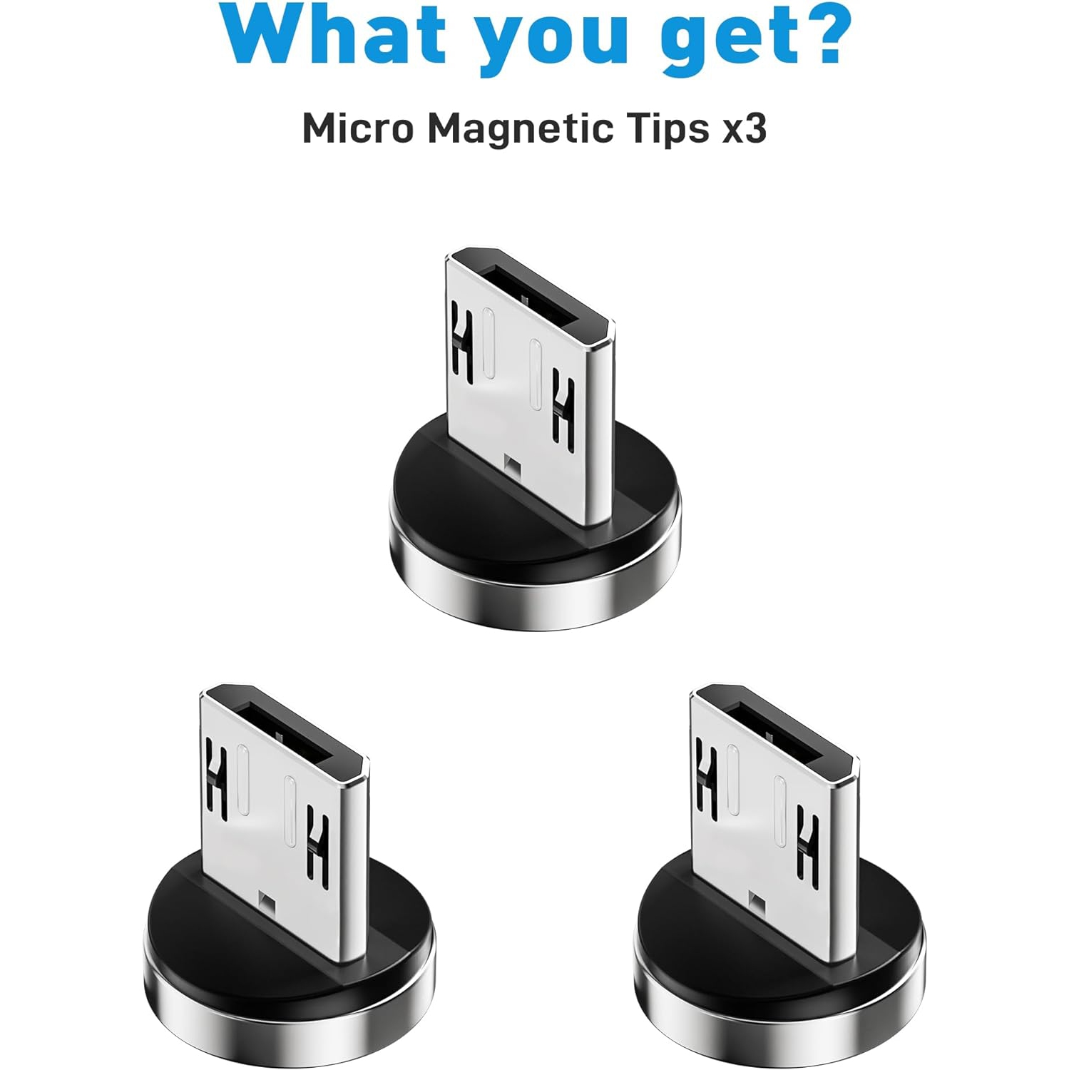 Magnetic Connector Tips Head for Android Devices, 360° Rotating 7-Pin Magnetic Phone Cable Adapter