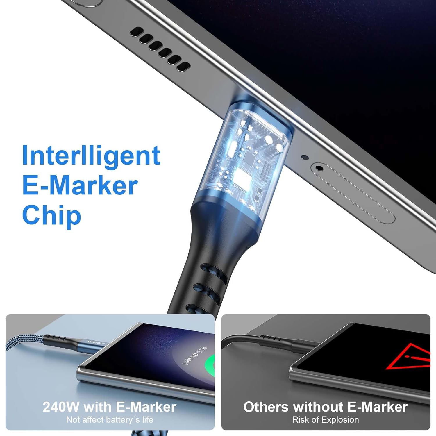 240W USB C to USB C Charger Cable,QC4.0 PD 48V 5A USB C to USB C Cable Fast Charging 60W 100W 140W for iPhone 15 iPad