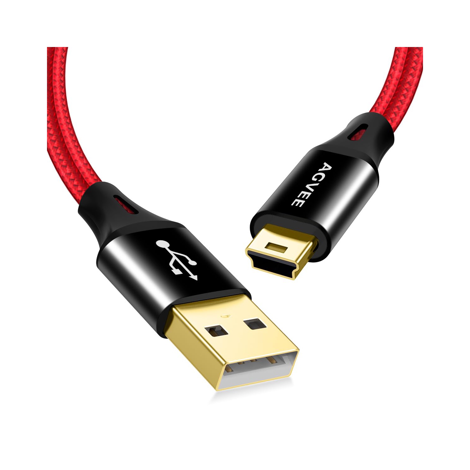 2 Pack 6ft Mini USB Cable, Braided Durable USB-A to Mini-B Charger Charging Cord for TI-84, Garmin GPS, Go-Pro