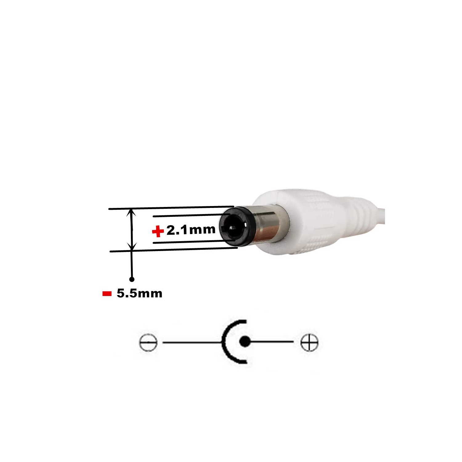 3 câbles de rallonge USB vers c.c. - 5 V USB 2,0 mâle vers DC 5 V mâle 5,5 mm x 2,1 mm cordon d’alimentation blanc
