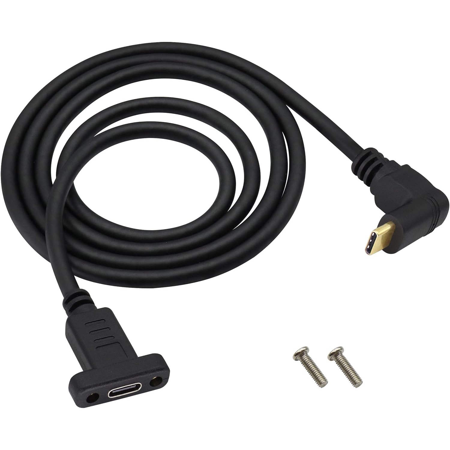 90 Degree USB 3.1 Type C Panel Mount Cable Gen 2 Up&Down Angle Type C 3.1 Female Panel Mount to Male