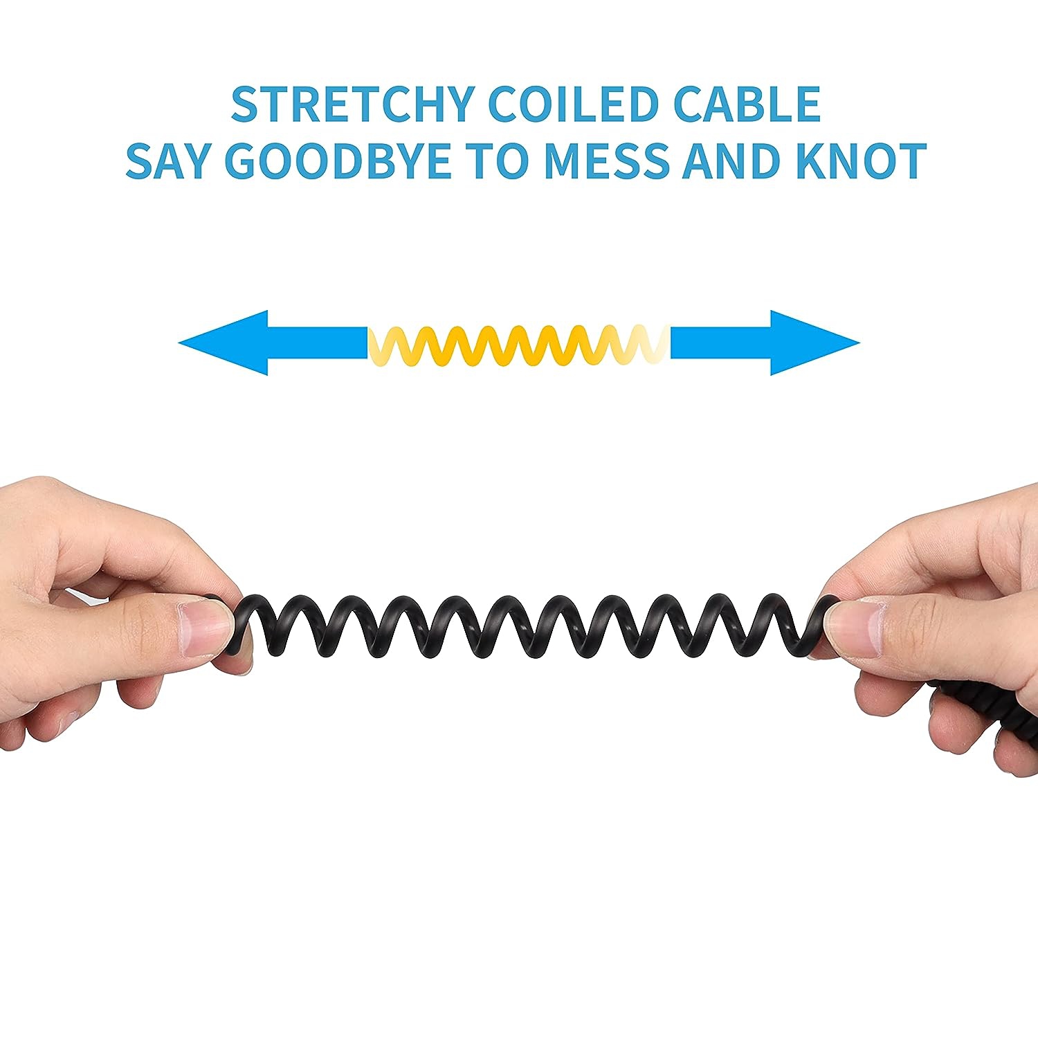5 V – Câble d’alimentation c.c. spiralé, USB à c.c. 5,5 mm x câble de chargement à ressort 2,1 mm pour lampes USB, ventilateurs USB,