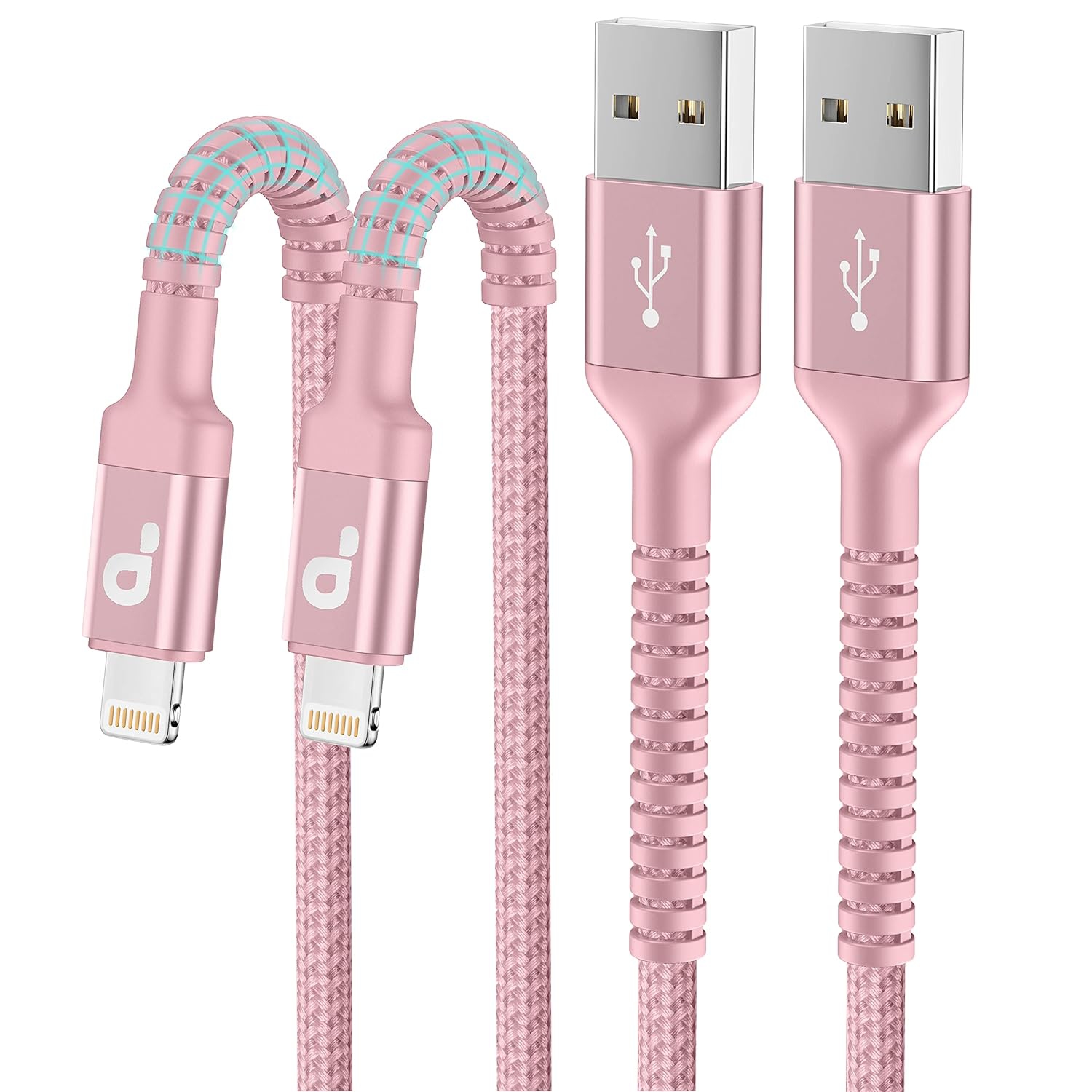 USB Lightning Cable 6FT iPhone Charger 2Pack Apple Charging Cord Nylon Compatible with iPhone 13/12/11 Pro Max/XS