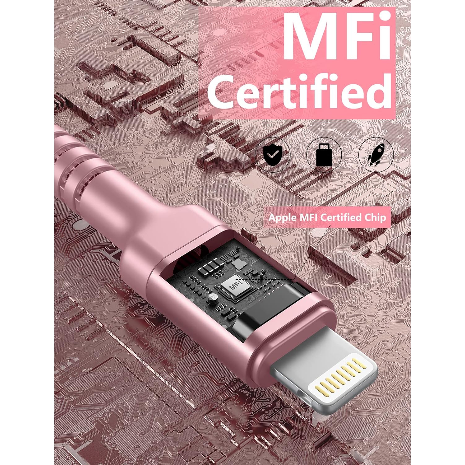 Câble Lightning USB 6FT Chargeur iPhone 2Pack Câble de chargement Apple nylon compatible avec iPhone 13/12/11 Pro Max/XS