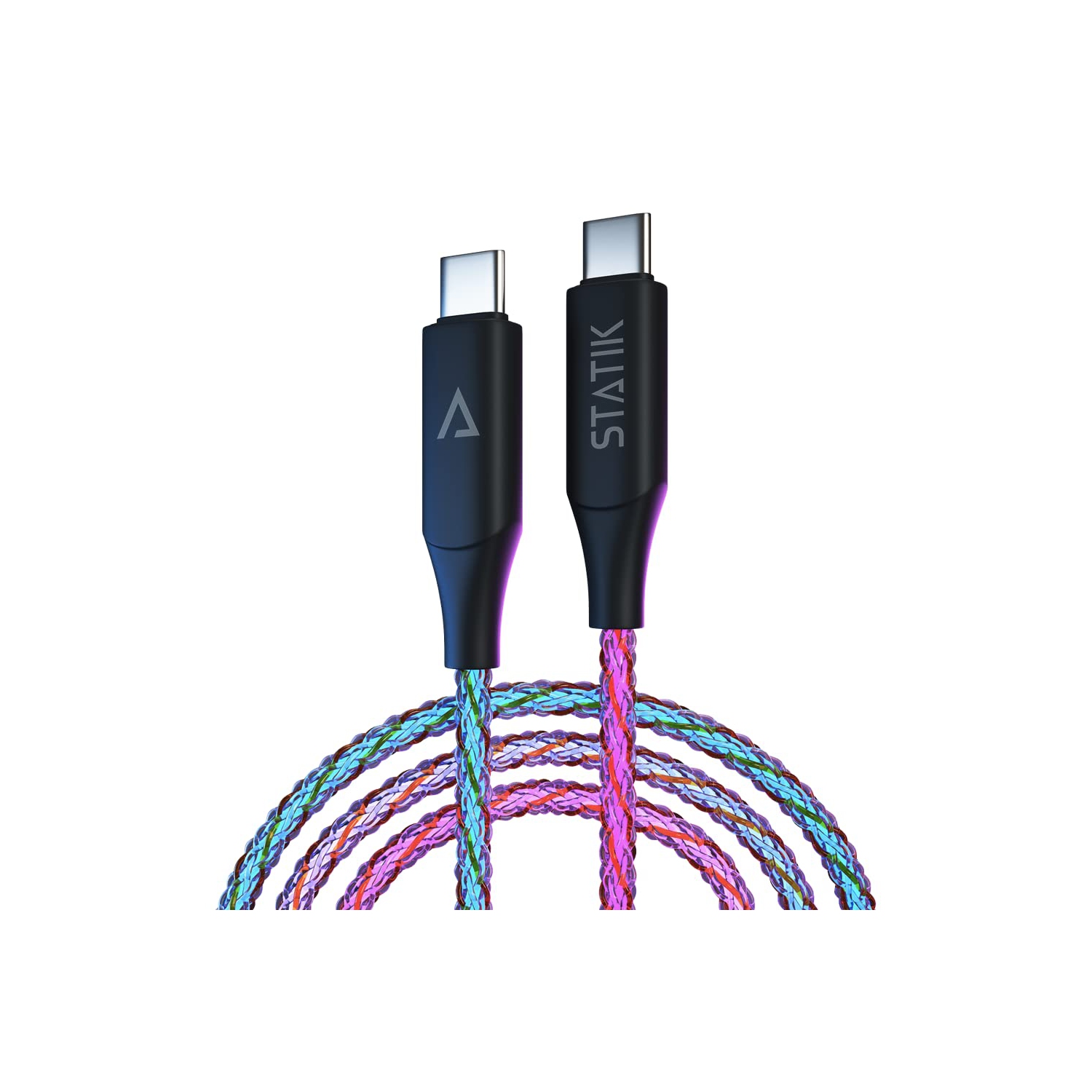 Light Up Charger Cable - GloBright Braided LED Charging Cable, Glowing Super Fast Charging 100W Light Up Cable,