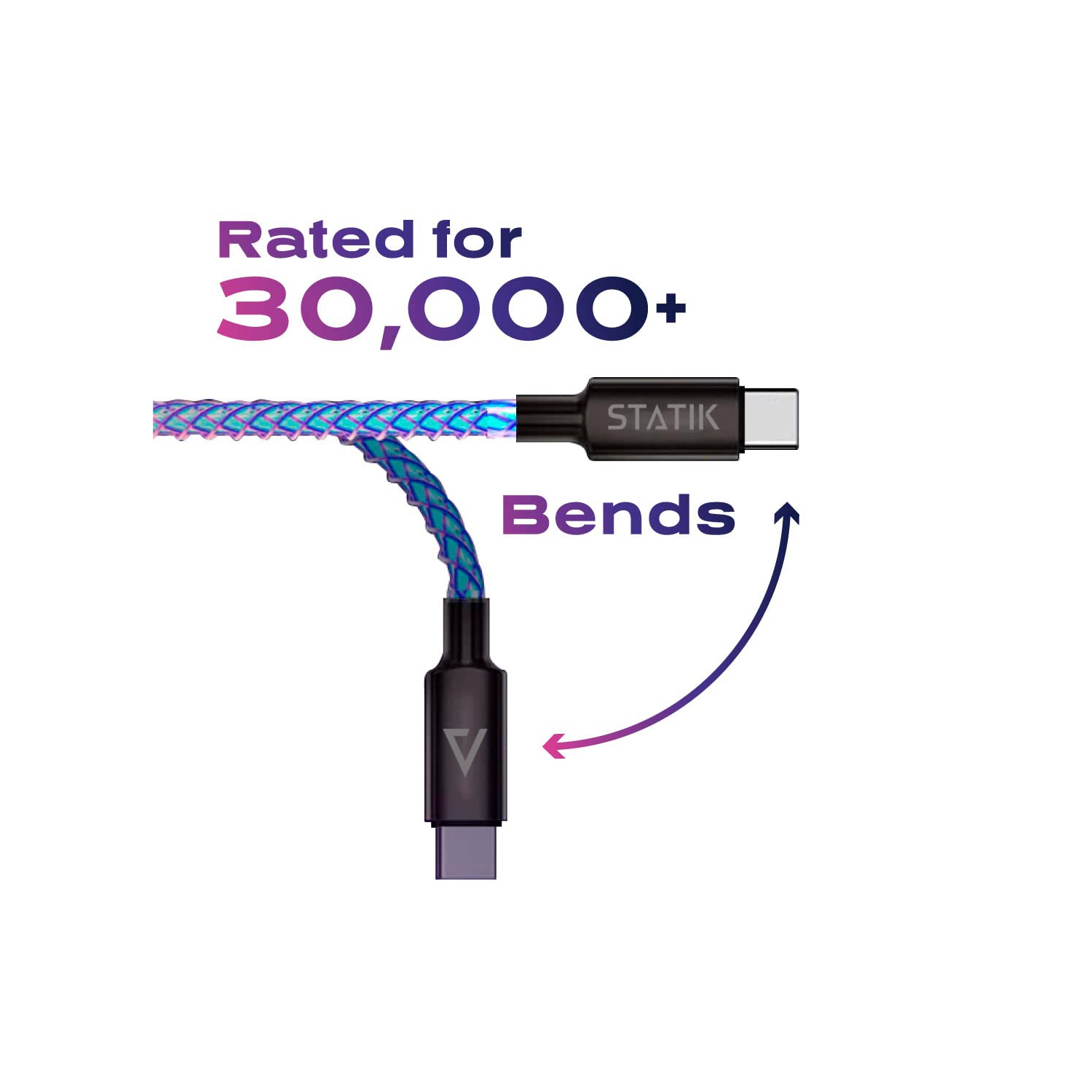 Light Up Charger Cable - GloBright Braided LED Charging Cable, Glowing Super Fast Charging 100W Light Up Cable,