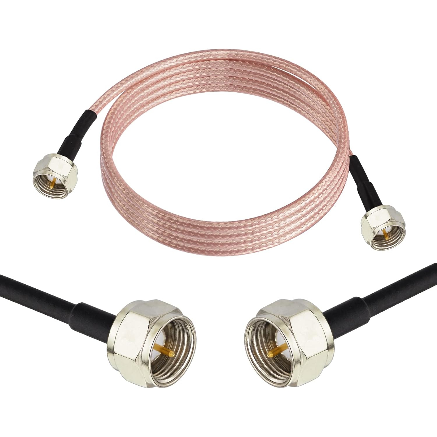 F-Type Cable 75 Ohm 6ft TV Coax Cable for TV Modem Tuner High-Speed Internet, Wireless Router Digital TV