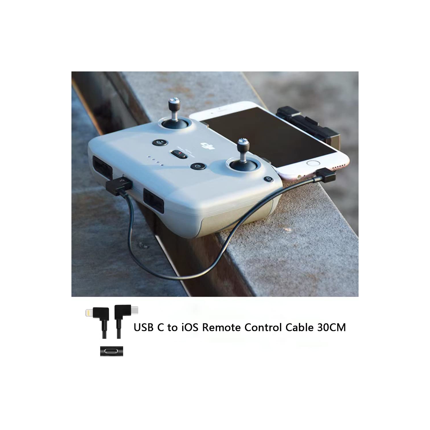 Câble de télécommande USB-C à iOS pour Mavic 3/Mini 2/Air 2S/Mavic Air 2/Mini 3 Pro de DJI, extension de tablette de 11,8 po