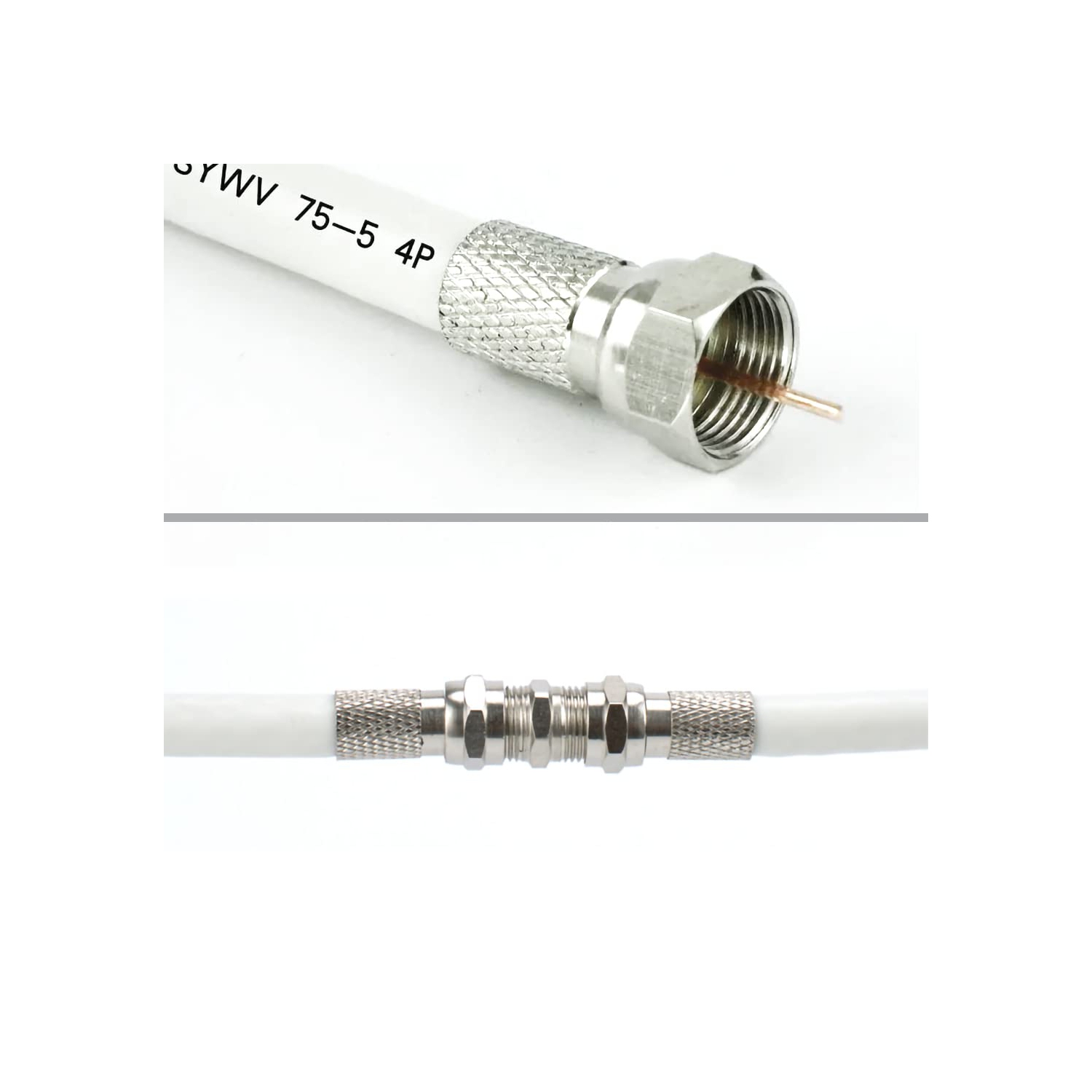 20 câbles coaxiaux de type F Trousse de connecteur de réparation/extension, connecteur RG6 et connecteurs femelles