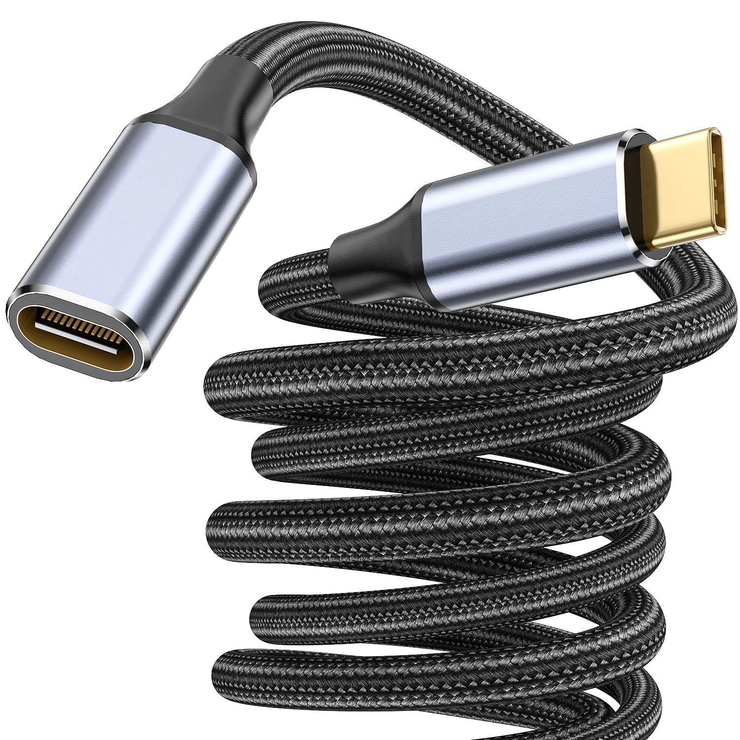 USB C Extension Cable 100W 1M/3.3ft Type C Fast Charge Male to Female Extender 10Gbps 4K 60Hz Video Display Lead
