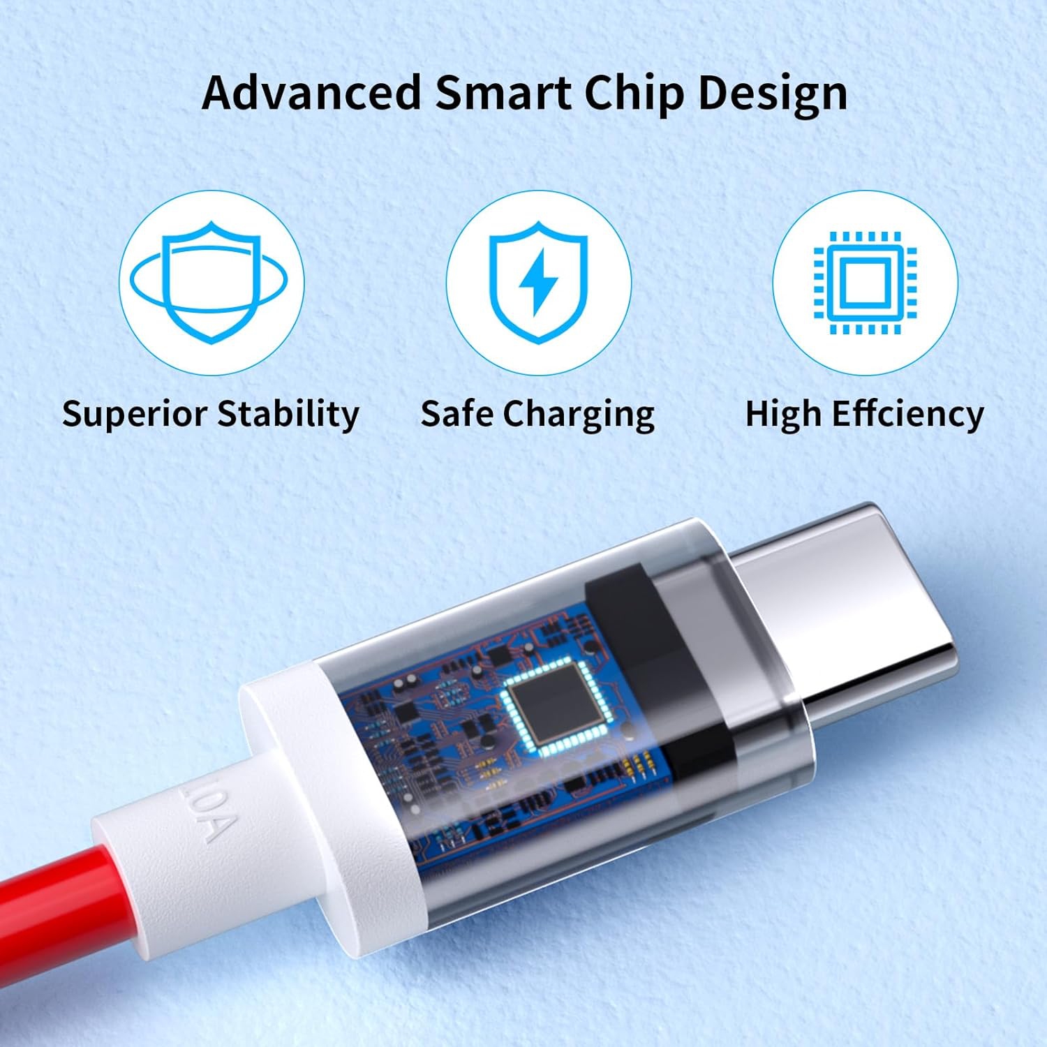 10A USB C to USB-C Charging Cable for OnePlus 10T 125W SUPERVOOC Charge, Type-C Cable Warp Charge 65W for OnePlus