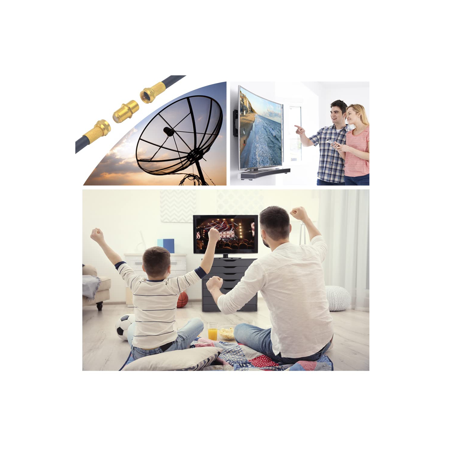 Coaxial Cable Connector, 10 Pack