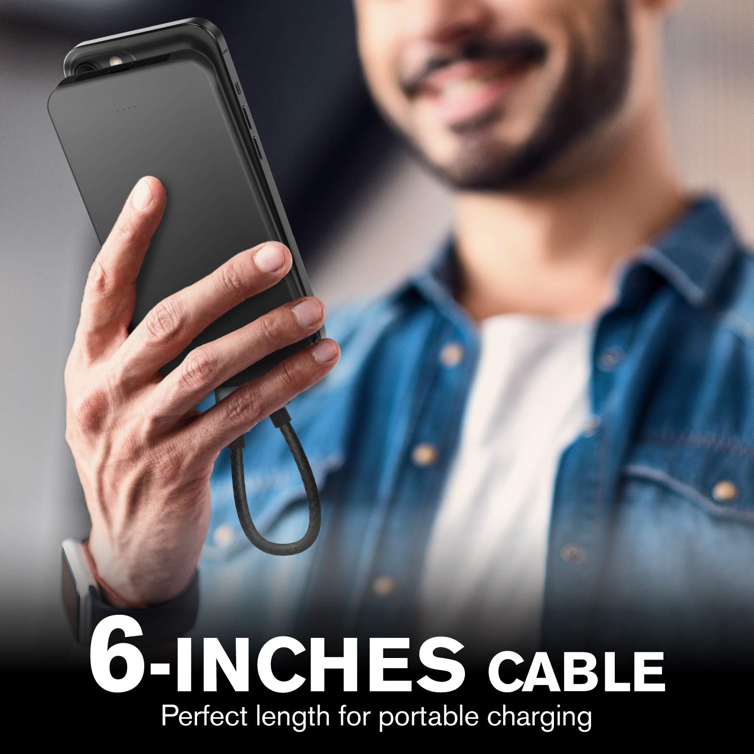 USB C to Lightning Cable - 6 inch, (Apple MFI Certified) 18W Fast Charge Power Delivery Nylon Braided