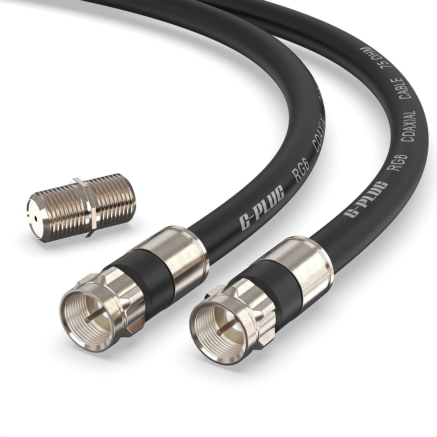 10FT RG6 Coaxial Cable Connectors Set High-Speed Internet, Broadband and Digital TV Aerial, Satellite Cable