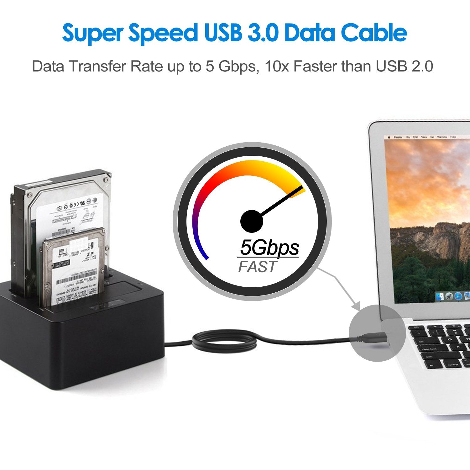 USB 3.0 Cable, Type A to Type A, 6 Feet, Black