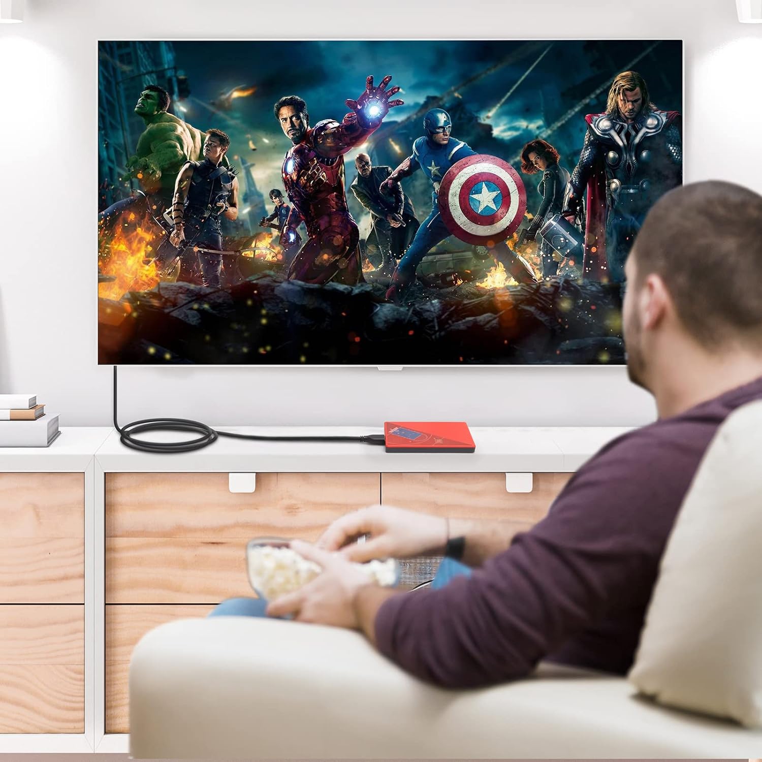 Câble USB à USB de 2 pi, câble USB 3,0 mâle à mâle, câble de transfert de données 5 Gb/s de type A avec 5 attaches de câble - 2