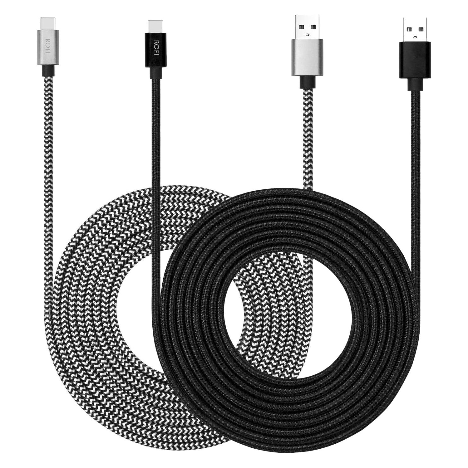 USB Type C Cable 10ft with 3A Fast Charging, 2Pack 10ft USB-C Nylon Braided Super Durable Charging Cord Data Sync