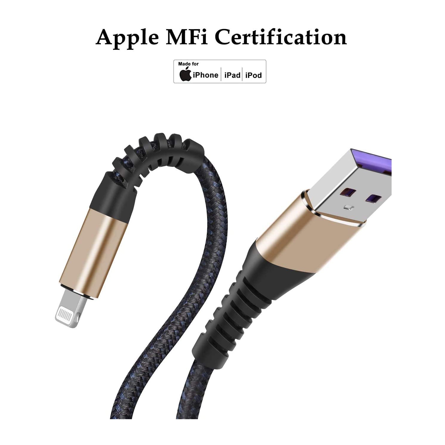 [ Apple MFi Certified 2pack ]1FT iPhone Charger,Lightning Cable, Fast Charging Cables for Apple iPhone