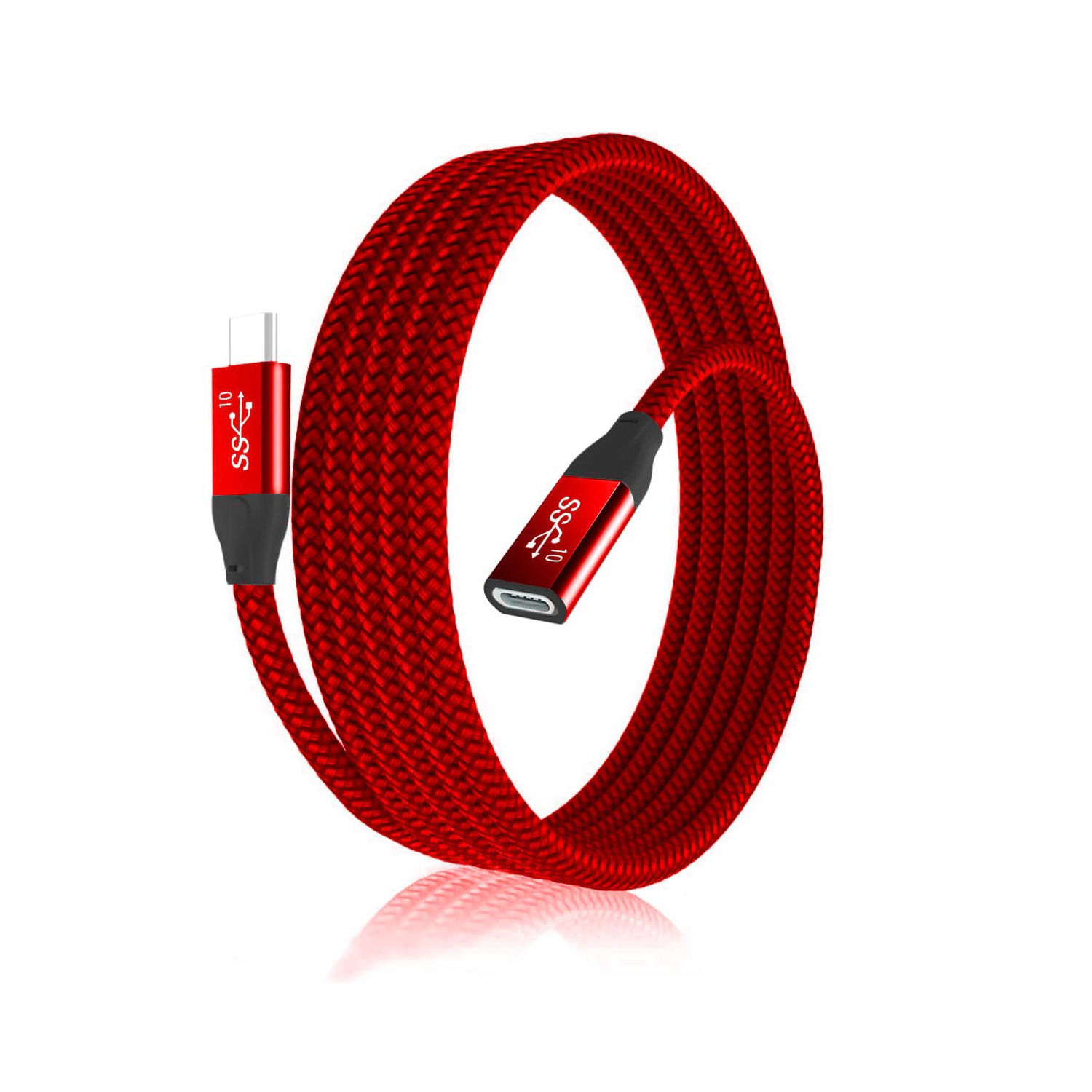 USB C Extension Cable 0.66FT,Type C 3.1 Gen2 10 Gbps Female to Male Adapter,Thunderbolt 3 Extension Cable