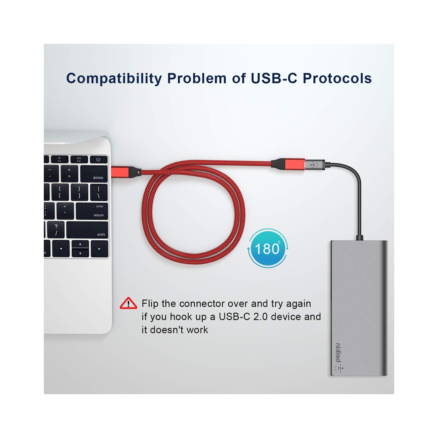 USB C Extension Cable 0.66FT,Type C 3.1 Gen2 10 Gbps Female to Male Adapter,Thunderbolt 3 Extension Cable