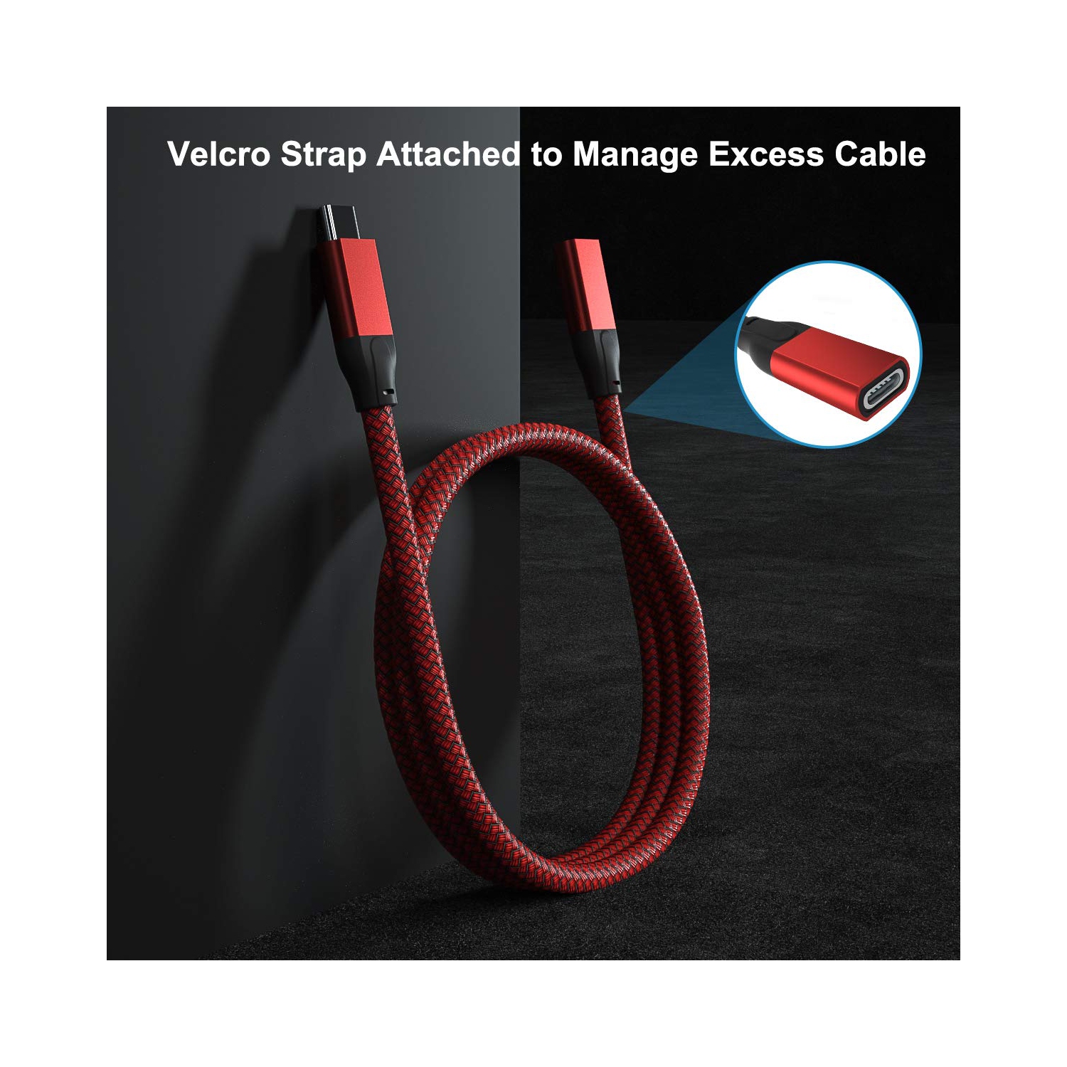 USB C Extension Cable 0.66FT,Type C 3.1 Gen2 10 Gbps Female to Male Adapter,Thunderbolt 3 Extension Cable