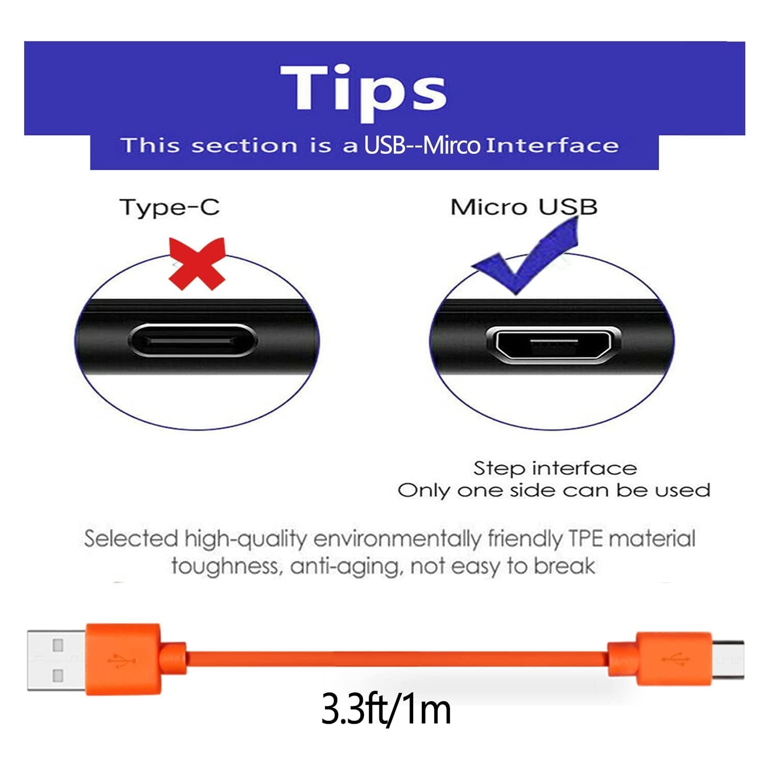 Replacement USB Charger Charging Cable Cord for Ring Enabled Ring Video Doorbell 4/3/2/Plus Power Cord,