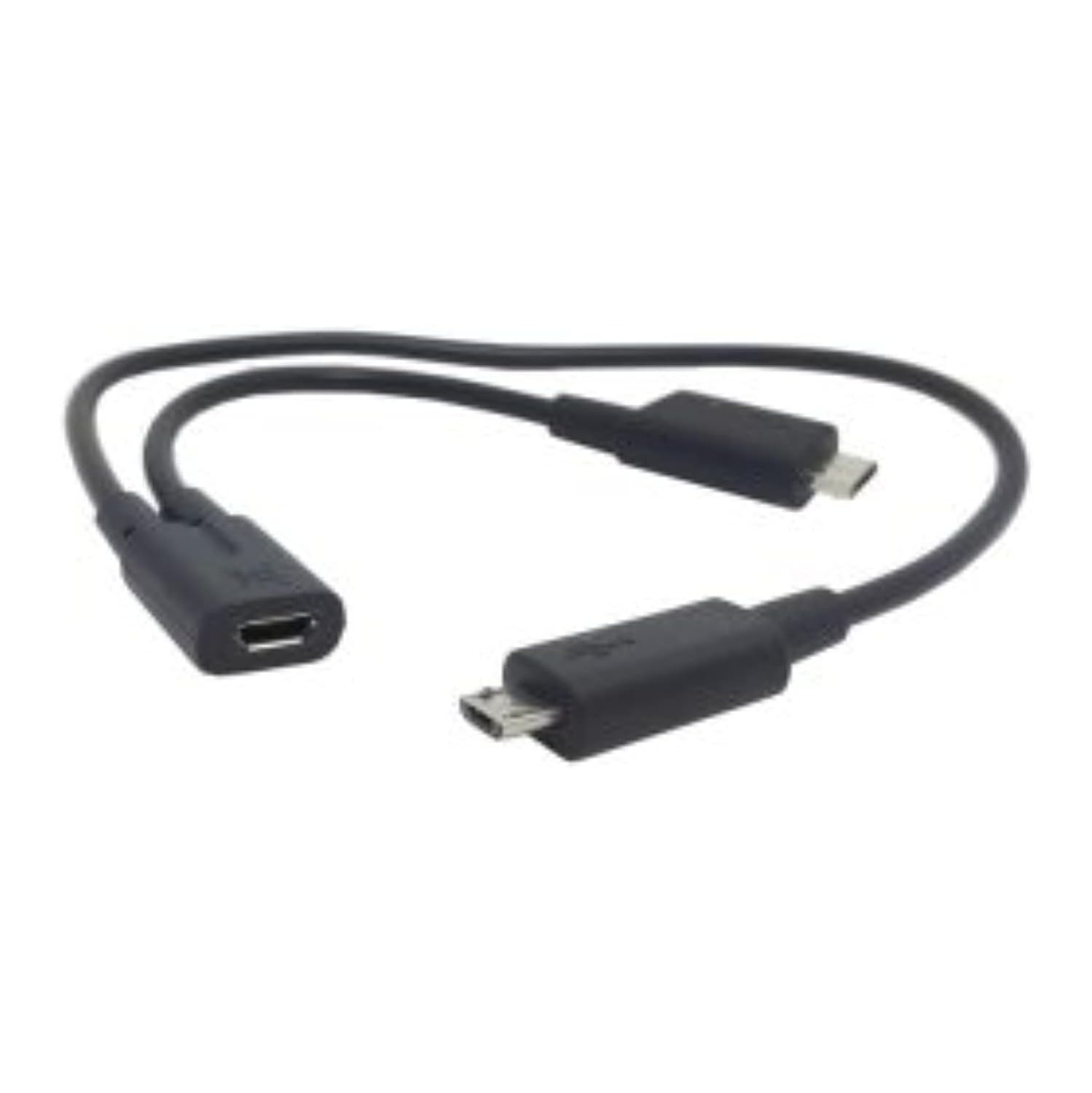 CY Micro USB Female 1 to 2 Micro USB Male Splitter Extension Charge Cable