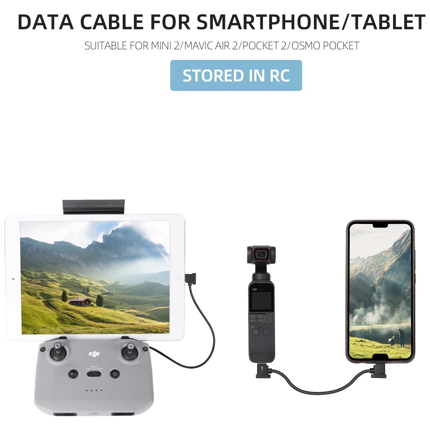 Câble USB-C Câble USB-C pour tablette de téléphone intelligent pour lunettes Avata 2 de DJI/casque FPV V2 de DJI noir