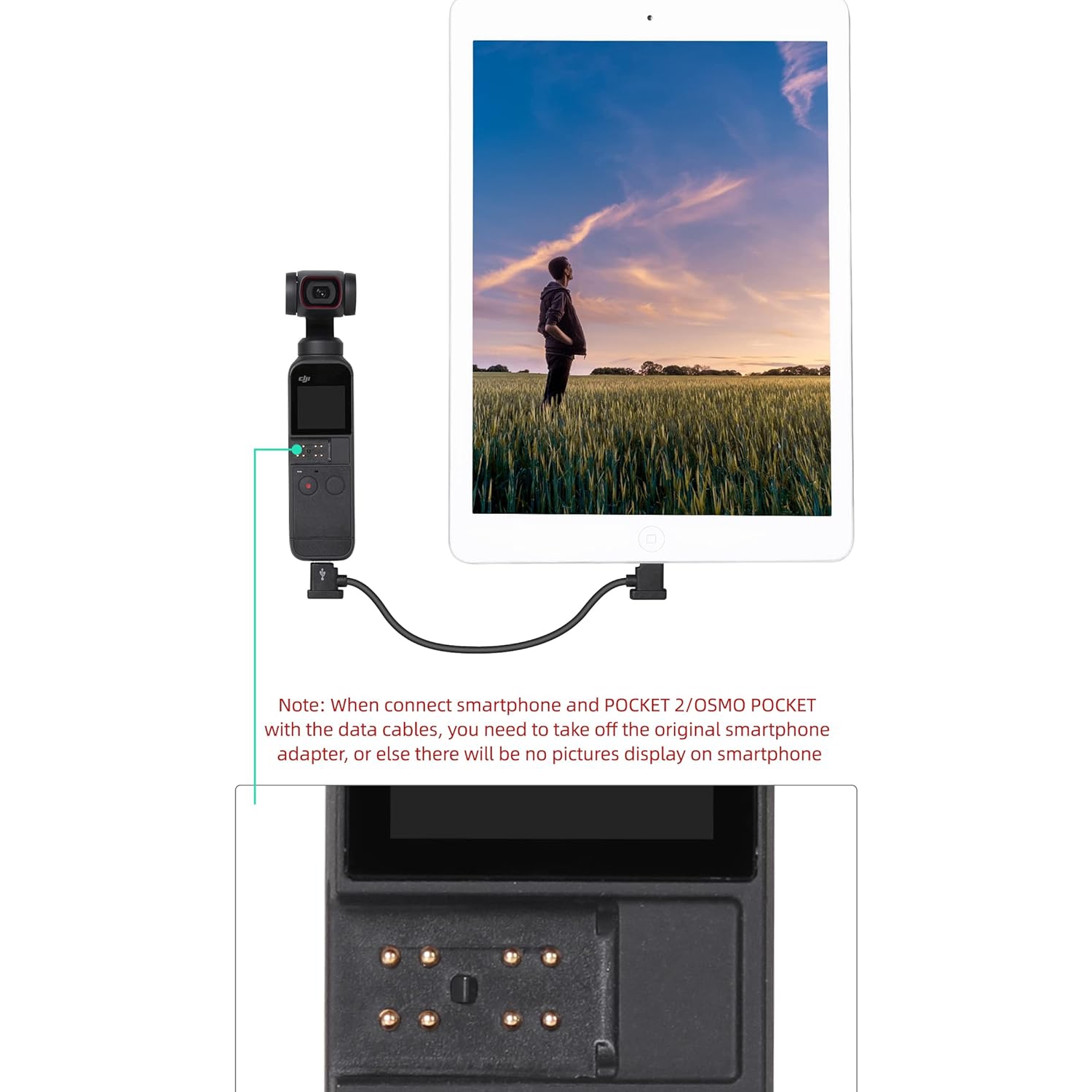 Câble USB-C Câble USB-C pour tablette de téléphone intelligent pour lunettes Avata 2 de DJI/casque FPV V2 de DJI noir