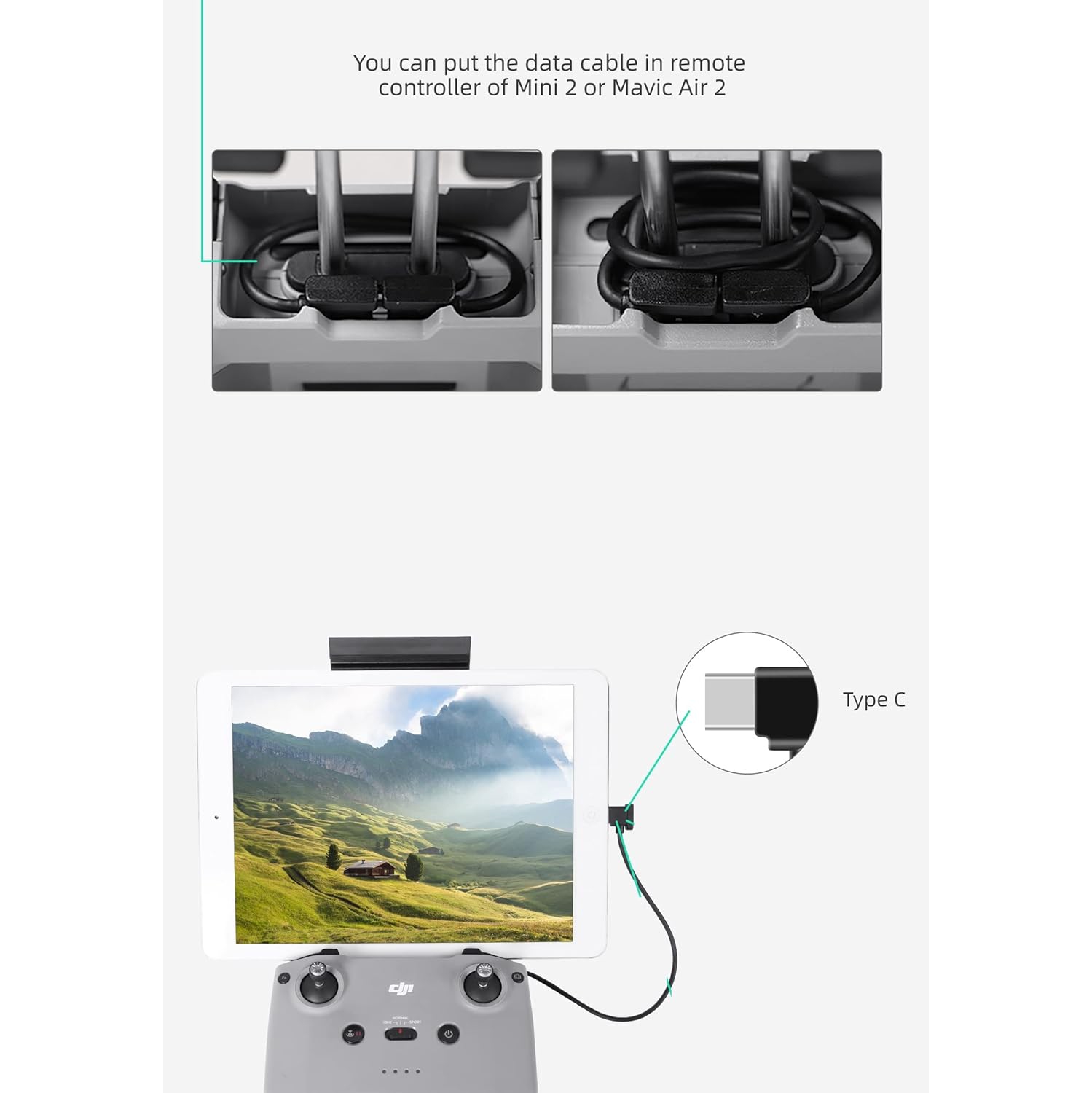 Câble USB-C Câble USB-C pour tablette de téléphone intelligent pour lunettes Avata 2 de DJI/casque FPV V2 de DJI noir