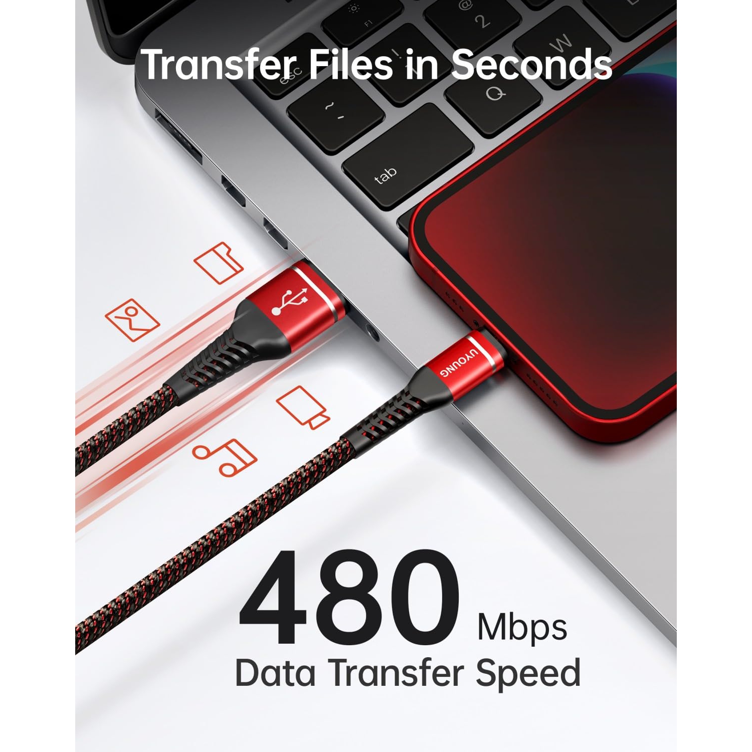 1ft Lightning Cable 3Pack Short iPhone Charger Cable USB Fast Nylon Braided 12 inch iPhone Charging Cable Compatible