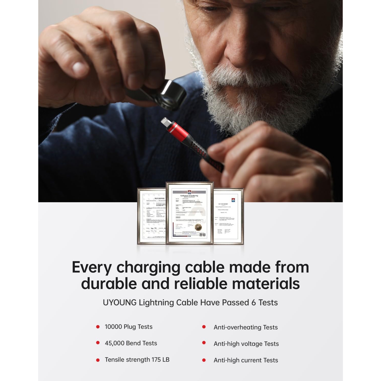 1ft Lightning Cable 3Pack Short iPhone Charger Cable USB Fast Nylon Braided 12 inch iPhone Charging Cable Compatible