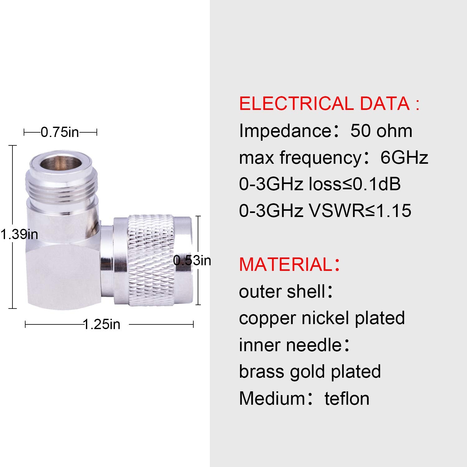 N Connector Adapter Right Angle Coax Connectors 90 Degree N Male to N Female RF Coaxial Cable Connector Pack